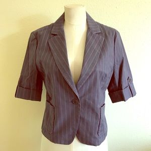 Cropped BCBG Purple Pinstriped Jacket